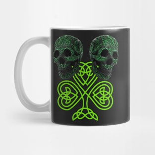 Shamrock St Patricks Day Irish Celtic Knot Skulls Mug